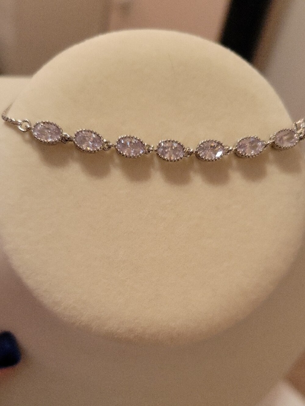 18k White Gold Plated Crystal Link Bracelet - Picture 4 of 4